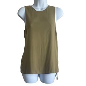 Missguided Women Top 6 Green Sleeveless Round Neck Buckle Back Closure Rave Edgy